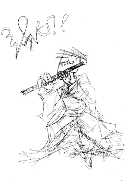 和服に笛に月夜に歌え